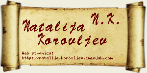 Natalija Korovljev vizit kartica